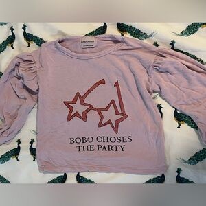 Bobo Choses size 2/3 - long sleeve purple The Party tee